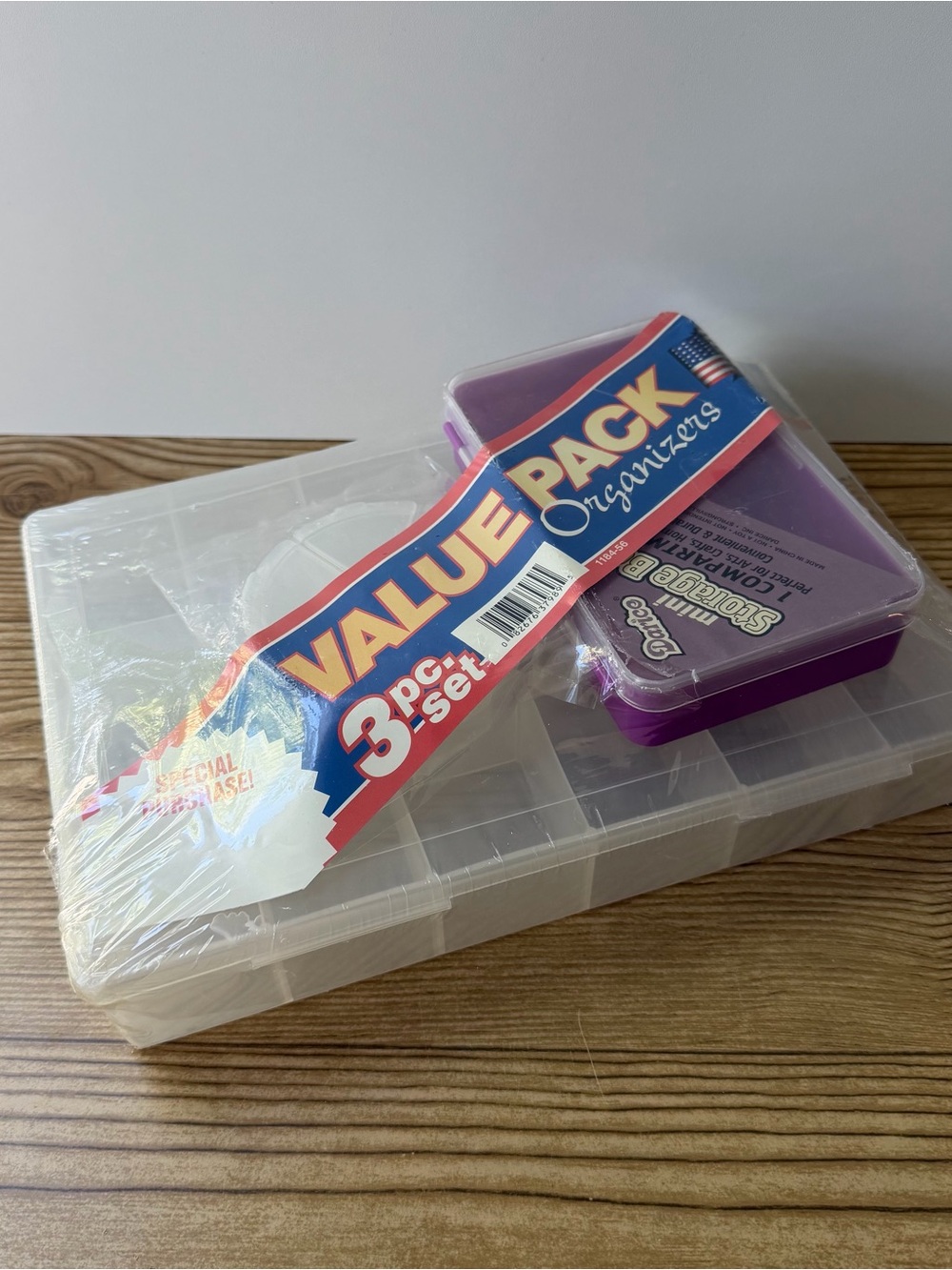 Vintage Darice Value Pack Art, Craft Storage Organizers Plastic 3pc NOS